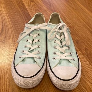 Baby blue converse shoes